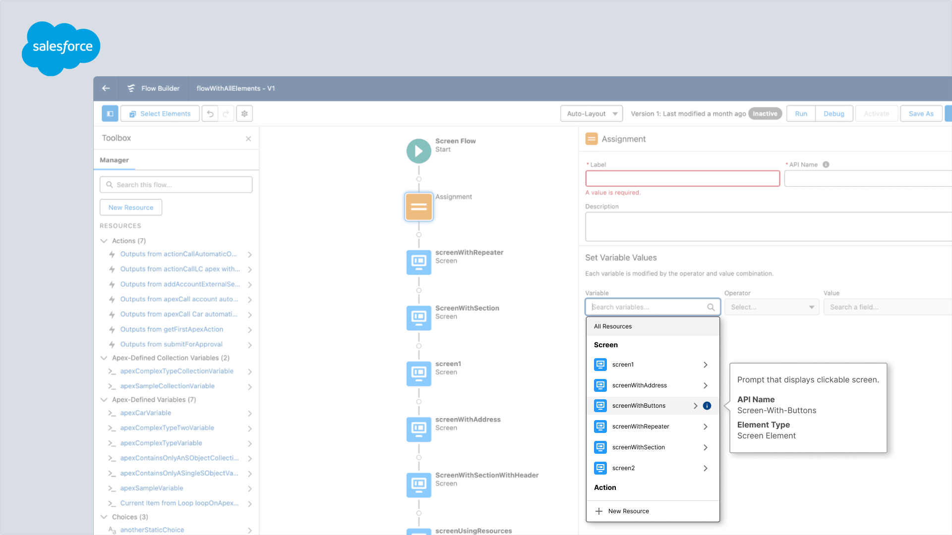 Salesforce Resource Selection